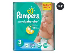Pampers pleny Active Baby 3 Midi Giant Pack