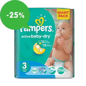 Akce: Pampers plenky se slevou až 25% (všechny velikosti)